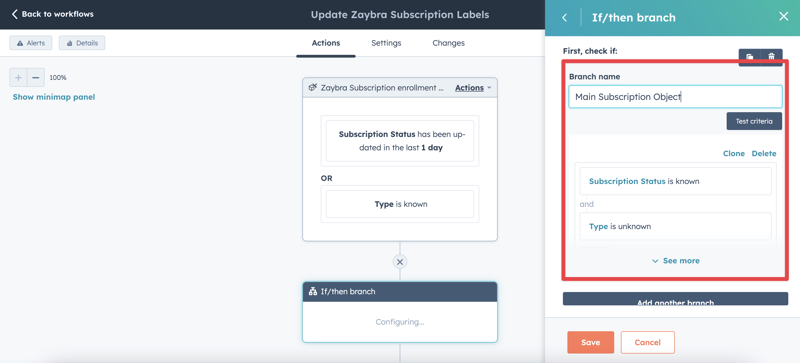 Zaybra Subscription Workflow Branch