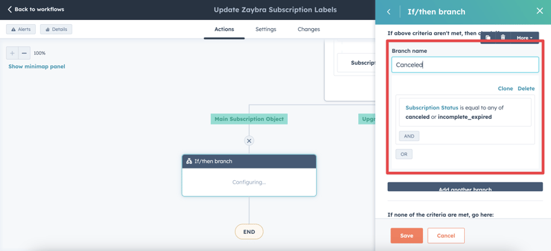 Update Zaybra Subscription Association labels