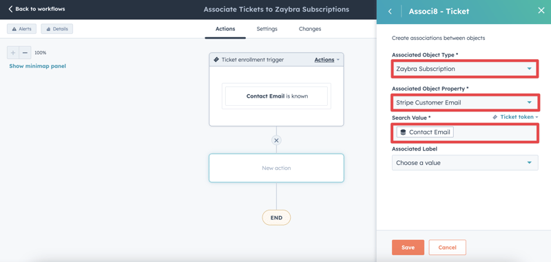 HubSpot Associ8 Ticket to Zaybra Subscription