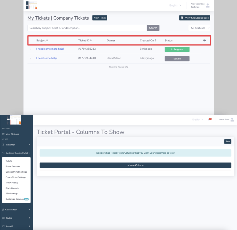 How to customize customer ticket columns in HubSpot