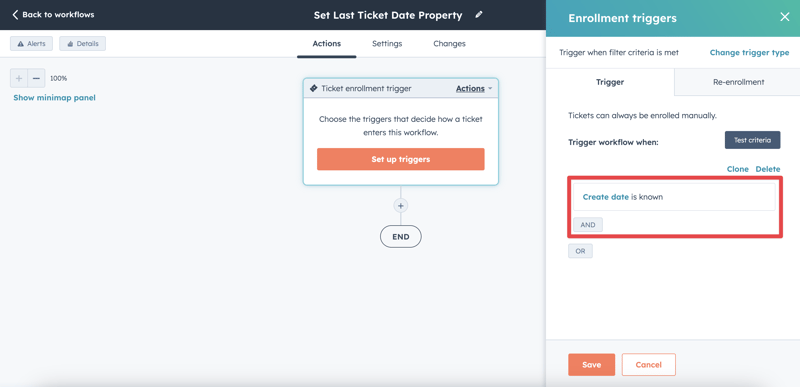 How to create a time between property in HubSpot