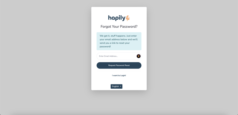 How to change your password in the hapily portal if you forget it