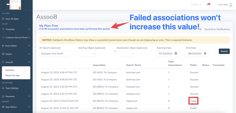 How to check your Associ8 summary