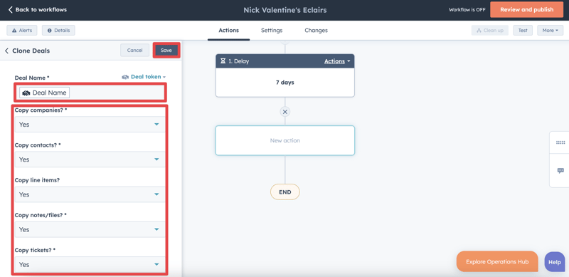 HubSpot How to duplicate objects in a workflow