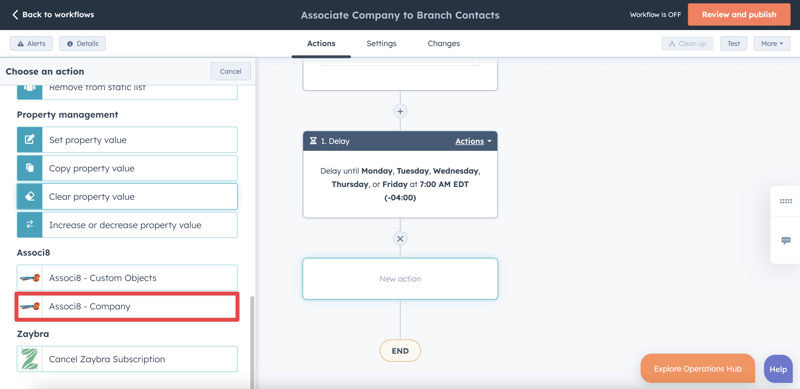 HubSpot How to associate a company to its branch's contacts using Associ8
