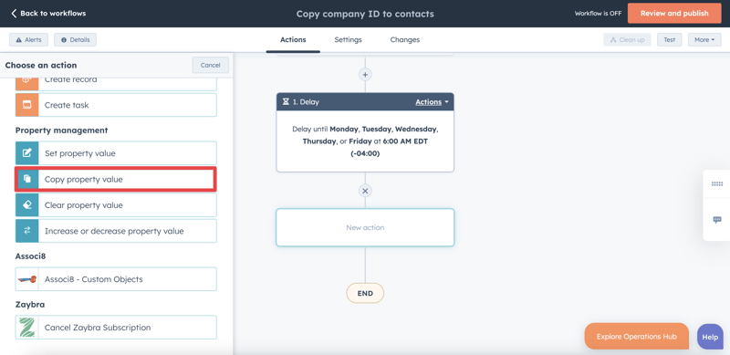 How to associate branch contacts to the main company using HubSpot Workflows