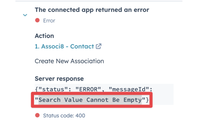 Search Value Cannot Be Empty error