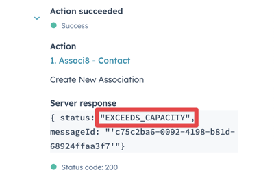 Exceeds Capacity error