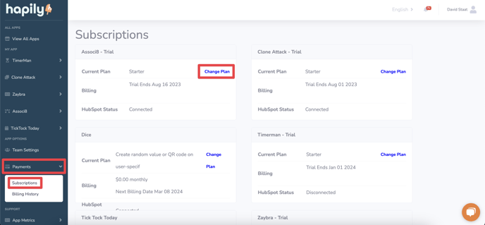 How to change payment info in the hapily portal