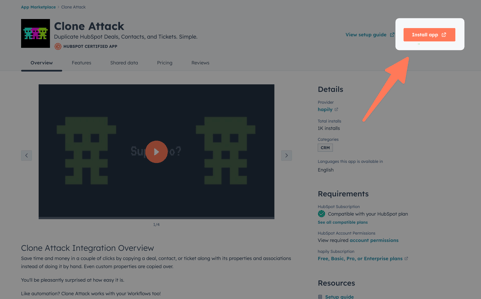 Clone Attack on the HubSpot Marketplace