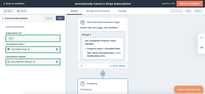 How to automatically cancel a Stripe subscription in HubSpot