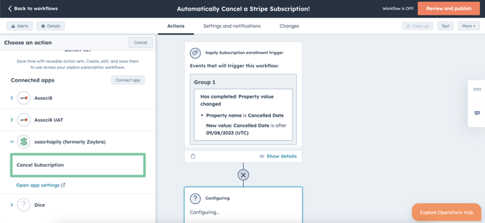 How to cancel a hapily subscription automatically