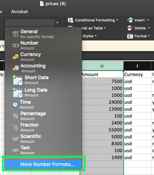 More Number Formats
