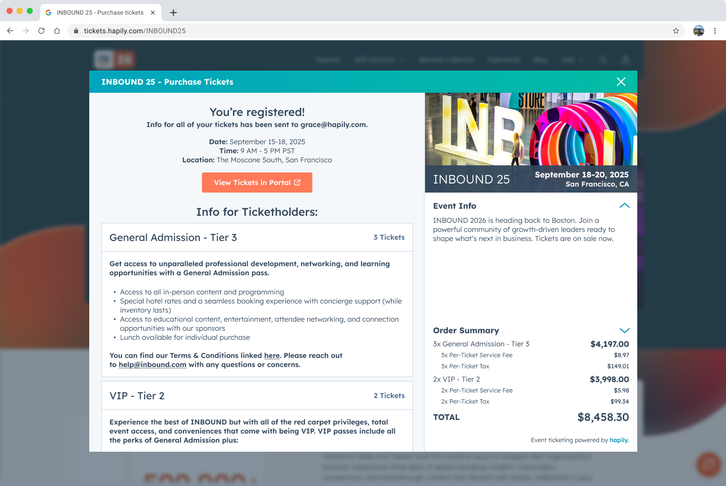 Ticket Listing - iFrame - Ticketholder Info