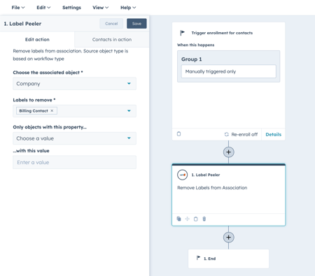 Label Peeler example workflow
