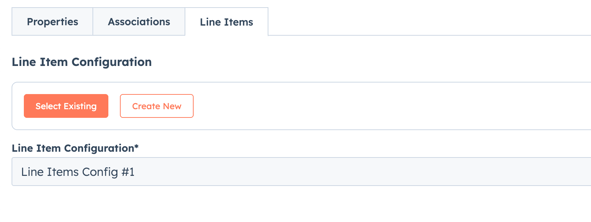Selecting a Line Item Configuration