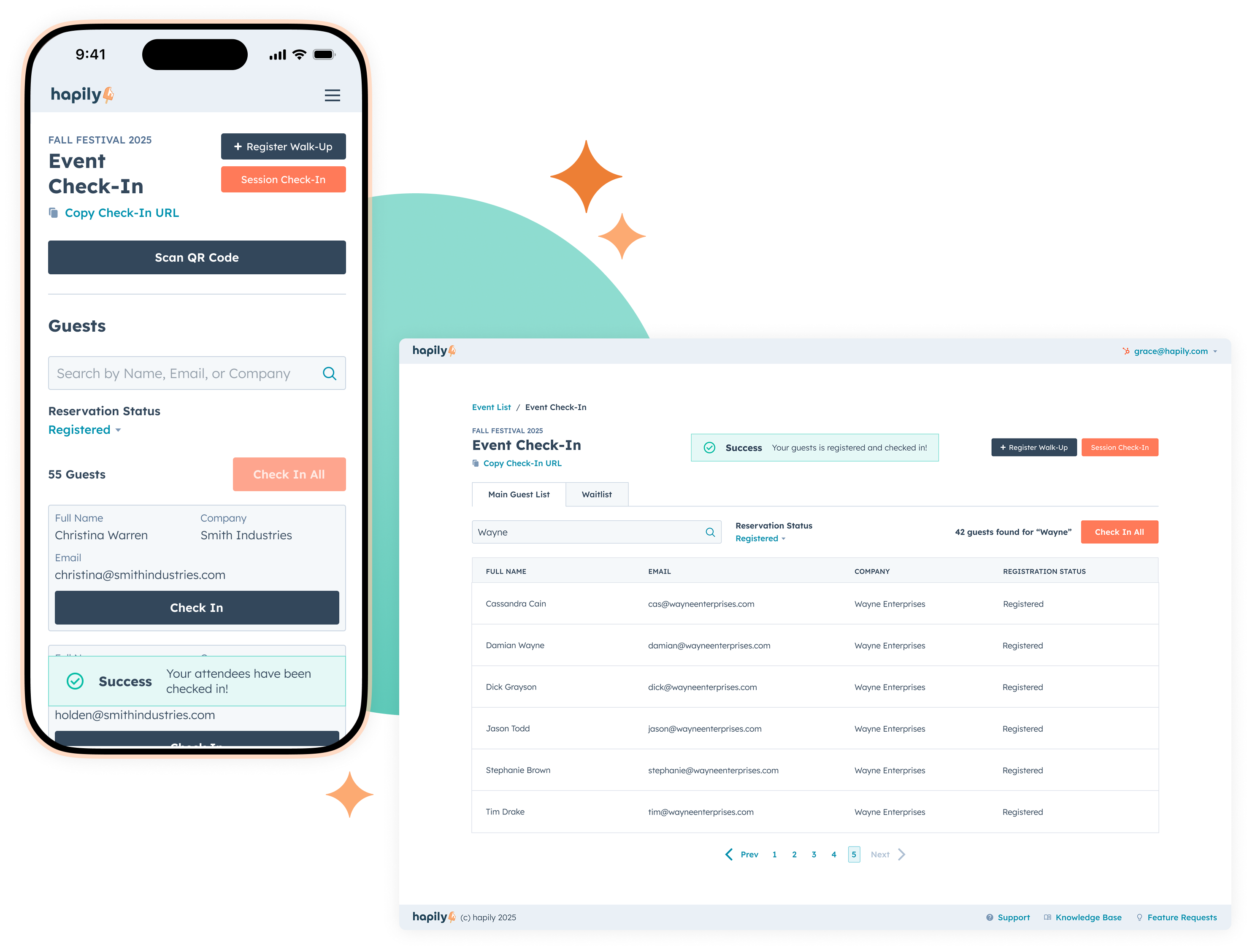 Check-In Mobile and Desktop with Circle 2x